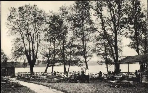 Ak Strausberg in Brandenburg, Blick auf den Bötzsee, Restaurant und Hotel Alte Spitzmühle