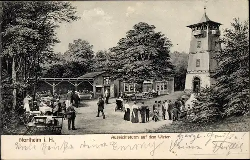 Ak Northeim in Niedersachsen, Aussichtsturm auf dem Wieter, Gasthaus