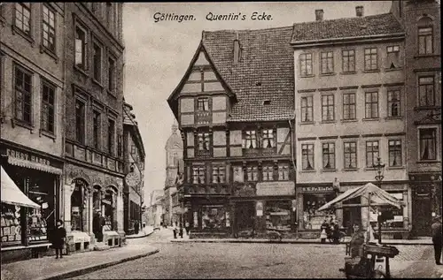 Ak Göttingen in Niedersachsen, Quentin's Ecke, Geschäfte