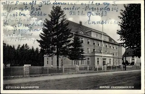 Ak Ostseebad Brunshaupten Kühlungsborn, Berliner Straßenbahner Heim