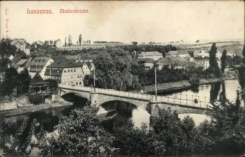 Ak Lunzenau in Sachsen, Muldenbrücke