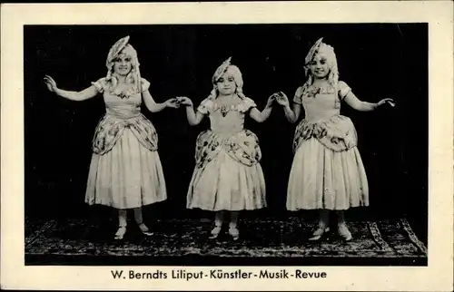 Ak W Berndts Liliput Künstler Musik Revue