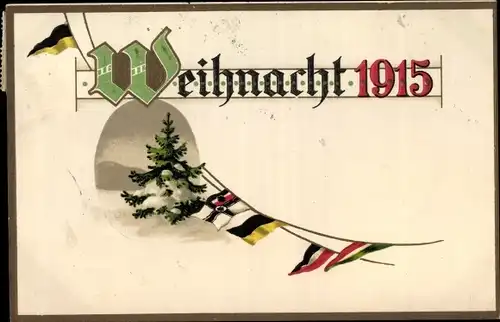 Ak Glückwunsch, Weihnachten, Patriotik, Kaiserreich, Waffenbrüderschaft, Tannenbaum