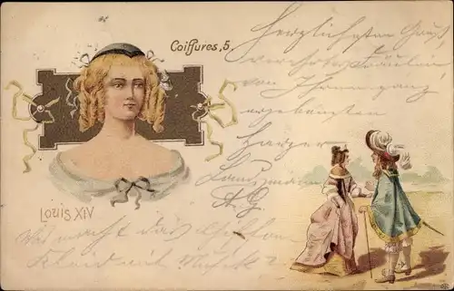 Künstler Ak Coiffure 5, Louis XIV