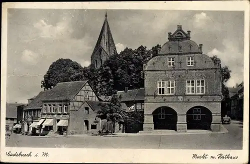 Ak Gadebusch in Mecklenburg, Markt, Rathaus
