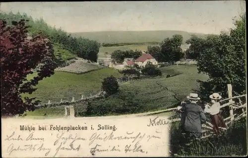 Ak Fohlenplacken Neuhaus im Solling Holzminden Niedersachsen, Mühle