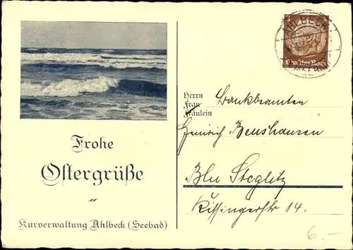 Ak Ostseebad Ahlbeck Heringsdorf auf Usedom, Uhr, Promenade