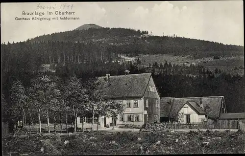 Ak Braunlage im Oberharz, Gasthaus Königskrug mit Achtermann