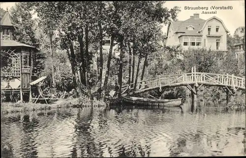 Ak Strausberg in Brandenburg, Vorstadt, Annatal, Brücke