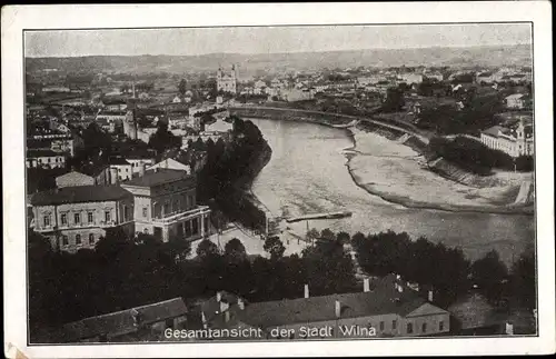 Ak Vilnius Wilna Litauen, Panorama,russisches  Hauptquartier