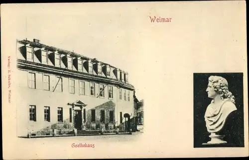 Ak Weimar in Thüringen, Goethehaus, Büste