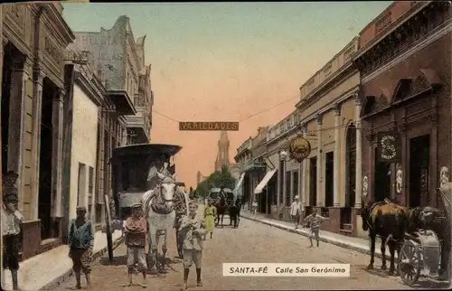 Ak Santa Fé Argentinien, Calle San Geronimo