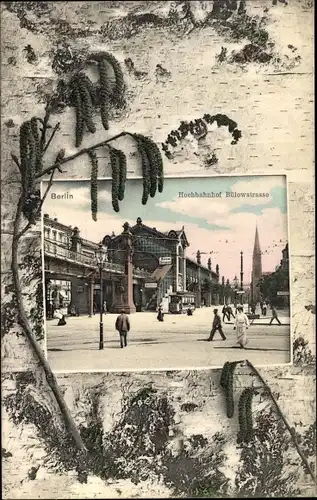 Passepartout Ak Berlin Schöneberg, Hochbahnhof Bülowstraße