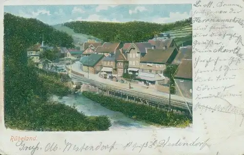 Perl Ak Rübeland Oberharz am Brocken, Blick auf den Ort