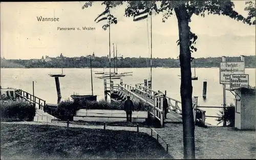 Ak Berlin Zehlendorf Wannsee, Panorama vom Westen