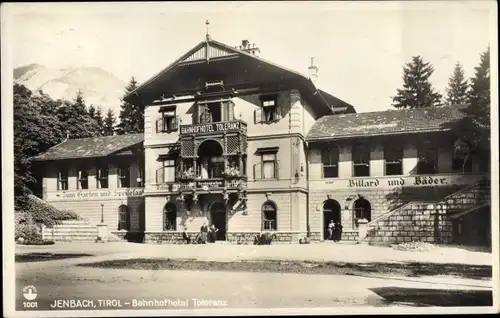 Ak Jenbach in Tirol, Bahnhofhotel Toleranz