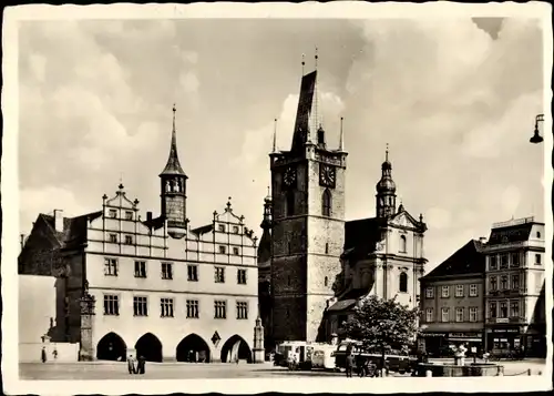 Ak Litoměřice Leitmeritz Region Aussig, Marktplatz, Historischer Winkel