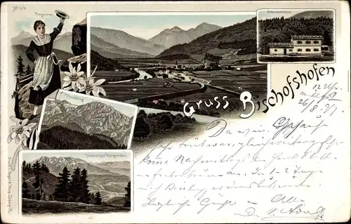 Litho Bischofshofen in Salzburg, Hochkönig, Bäuerin, Gesamtansicht