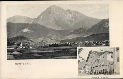 Ak Reutte in Tirol, Gesamtansicht, Gasthof zum Mohren