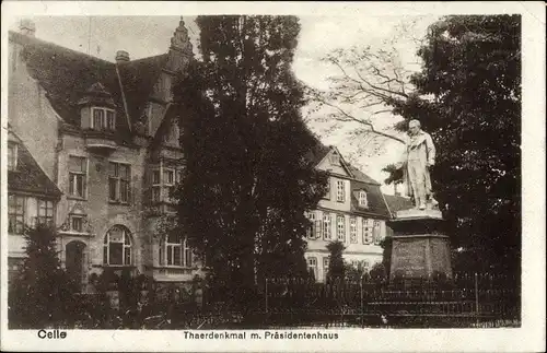 Ak Celle in Niedersachsen, Thaerdenkmal, Präsidentenhaus