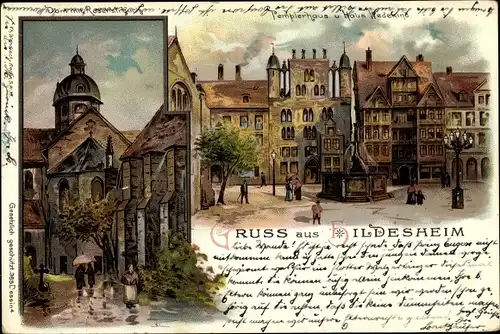 Litho Hildesheim in Niedersachsen, Templerhaus, Haus Wedekind