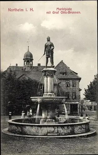 Ak Northeim in Niedersachsen, Marktplatz mit Graf Otto Brunnen