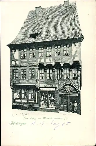 Ak Göttingen in Niedersachsen, Der Ring, Weenderstraße 39, Handlung