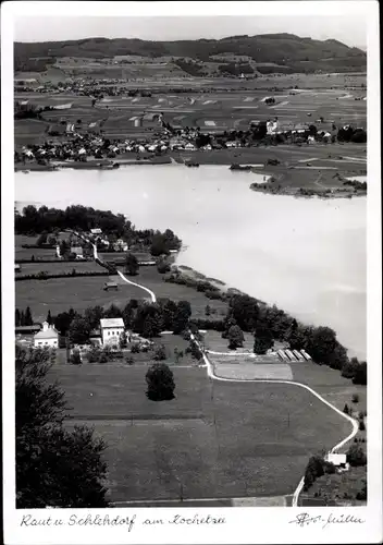 Ak Schlehdorf Oberbayern, Blick auf den Ort, Raut, Kochelsee