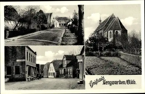 Ak Sengwarden Wilhelmshaven in Niedersachsen, Kirche, Ortsansichten