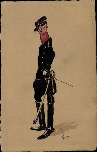 Künstler Ak Schweizer Soldat in Uniform