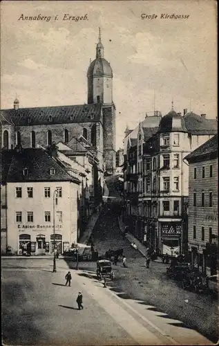 Ak Annaberg Buchholz im Erzgebirge, Große Kirchgasse, E. Apian Benewitz