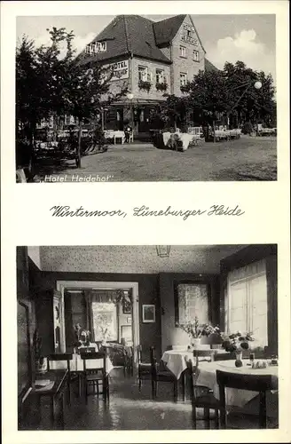 Ak Wintermoor Schneverdingen Lüneburger Heide, Hotel Heidehof