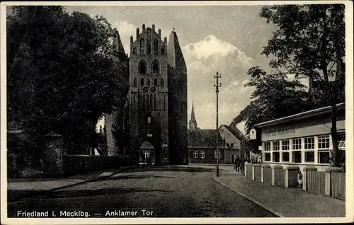 Ak Friedland in Mecklenburg, Anklamer Tor, Kaffee Hormann