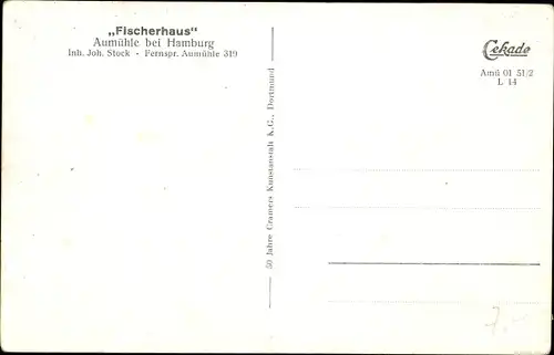 Ak Aumühle Schleswig Holstein, Fischerhaus, Inh. Joh. Stock