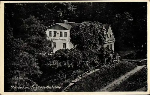 Ak Kudowa Zdrój Oberkudowa Bad Kudowa Schlesien, Forsthaus Gaststätte