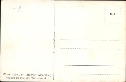 Ak Meersburg am Bodensee, Winzerstube zum Becher