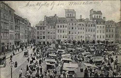 Ak Warszawa Warschau Polen, Altstadt, Marktplatz