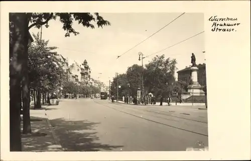 Foto Ak Warszawa Warschau Polen, Krakauer Straße, Denkmal