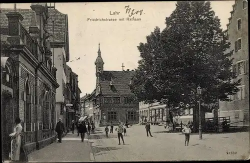 Ak Lahr im Schwarzwald, Friedrichstraße, Rathaus