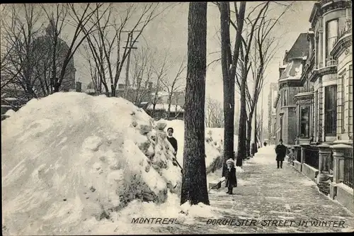 Ak Montreal Québec Kanada, Dorchester Street in Winter