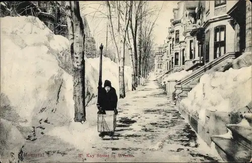 Ak Montreal Québec Kanada, Mc Kay Street in Winter
