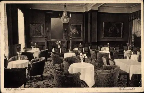 Ak Berlin Charlottenburg Westend, Restaurant Cafe Stadion, Innenansicht, Reichskanzlerplatz 6