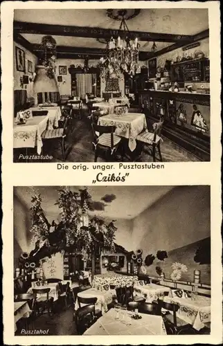 Ak Berlin Charlottenburg, Kurfürstendamm 167, Ungarisches Restaurant Czikos, Innenansicht