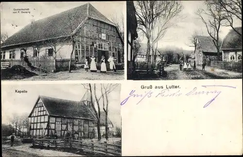 Ak Lutter Neustadt am Rübenberge, Dorfpartie, Gastwirtschaft, Kapelle