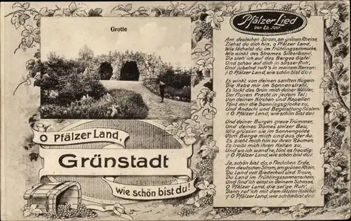 Lied Ak Grünstadt in der Pfalz, Pfälzer Lied, Grotte