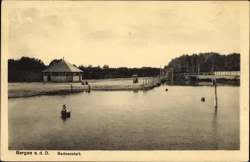 Ak Bergen an der Dumme Wendland, Badeanstalt