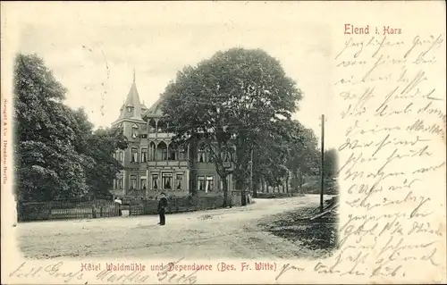 Ak Elend Oberharz am Brocken, Hotel Waldmühle und Dependance