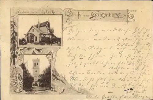 Vorläufer Ak Galgenberg Hildesheim in Niedersachsen, Restaurant, Aussichtsturm, 1895