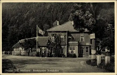 Ak Netzkater Ilfeld Harztor in Thüringen, Restaurant Netzkater im Ilfelder Tal