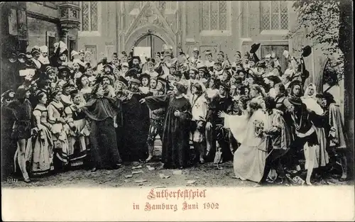 Ak Hamburg Mitte, Lutherfestspiel, Juni 1902, Theaterszene